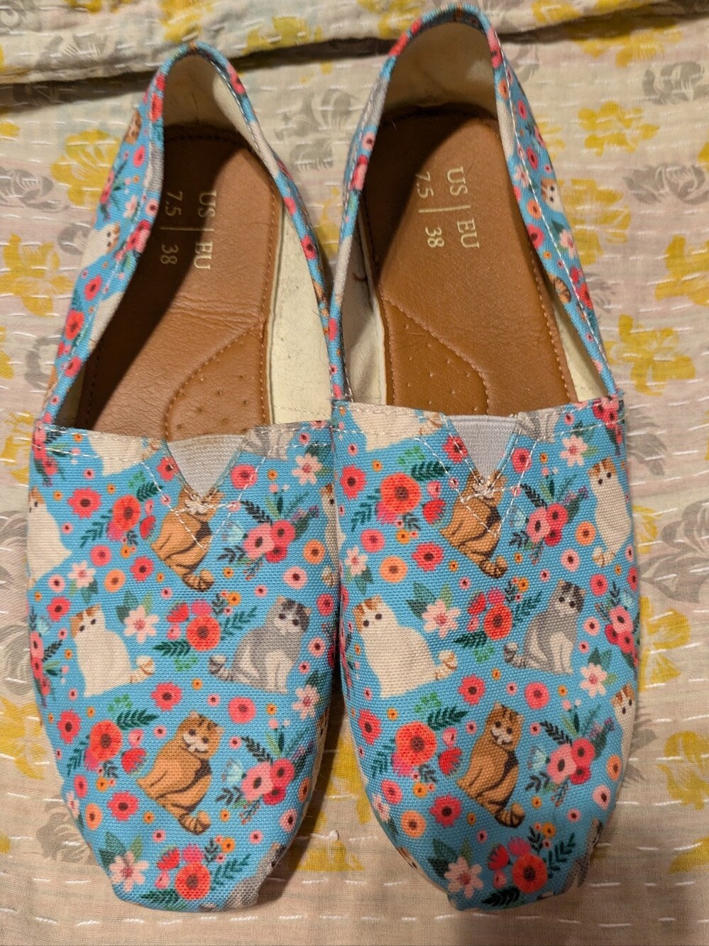Cat Print Slip On Shoes
